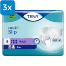 Verpackung der Tena Slip Maxi Small. Oben Links ist ein blaues Viereck mit der Aufschrift 